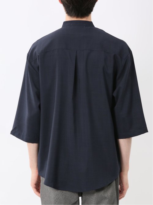 カウラ/Kaule リネンライク バンドカラー 7分袖シャツ