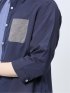 綿混オックス 切替レギュラーカラー7分袖シャツ