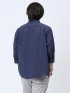 綿混オックス 切替レギュラーカラー7分袖シャツ