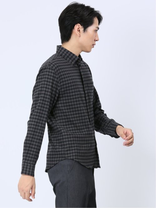 ストレッチ+ウォーム ボタンダウン長袖シャツ