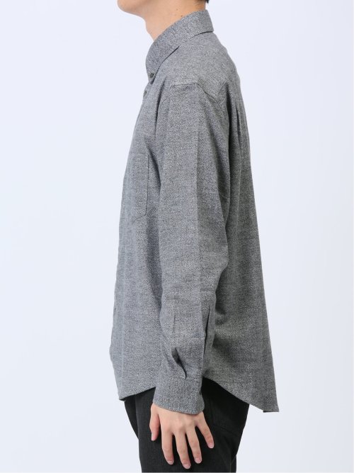 メランジ起毛 ボタンダウン長袖シャツ