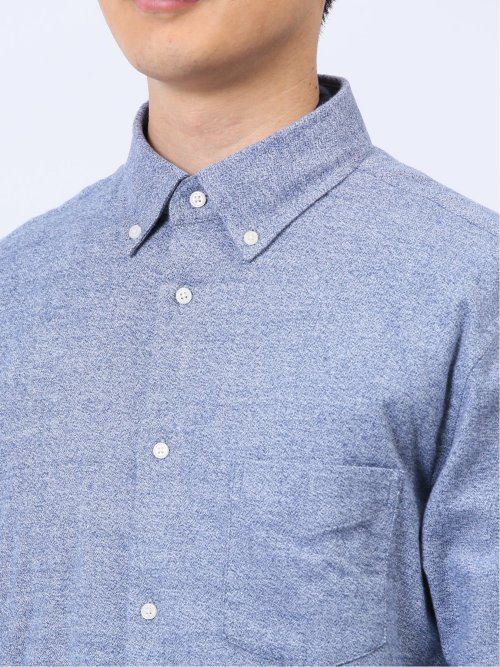 メランジ起毛 ボタンダウン長袖シャツ