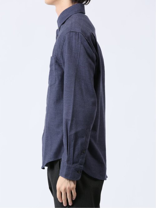 メランジ起毛 ボタンダウン長袖シャツ
