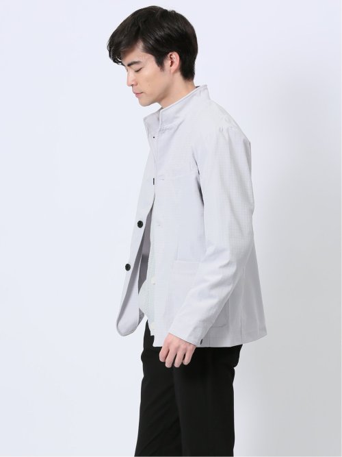 ストレッチ 千鳥ジャガード スタンドシャツアウター