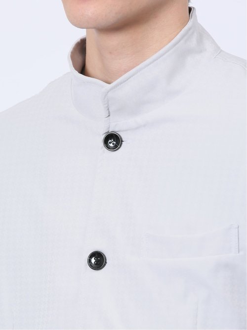 ストレッチ 千鳥ジャガード スタンドシャツアウター