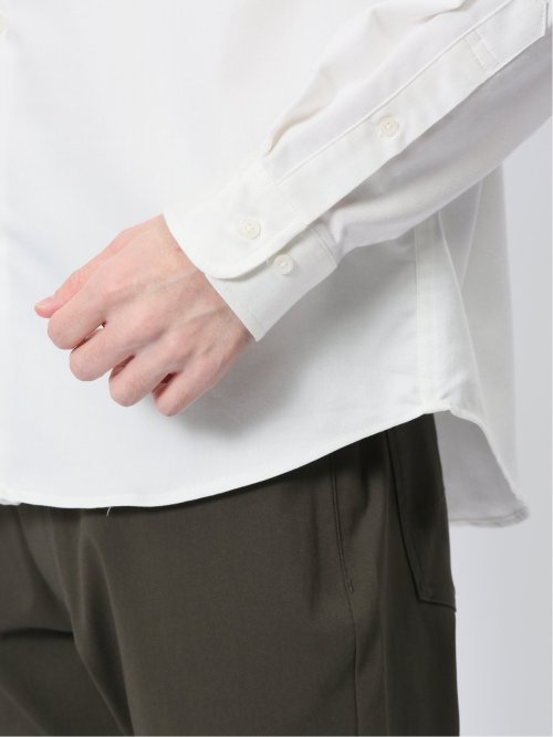 ストレッチ シャンブレー ボタンダウン長袖シャツ