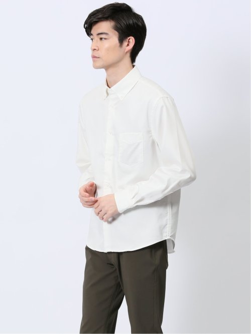 ストレッチ シャンブレー ボタンダウン 長袖 シャツ(ワイシャツ