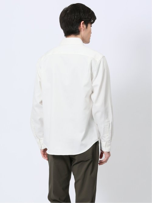 ストレッチ シャンブレー ボタンダウン長袖シャツ