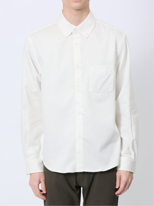 ストレッチ シャンブレー ボタンダウン長袖シャツ