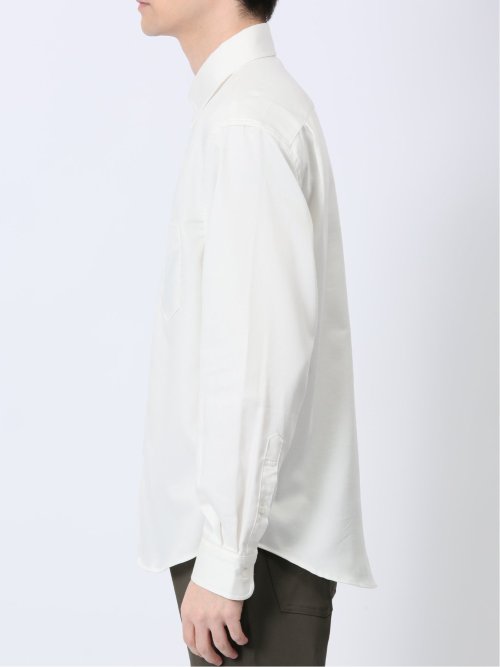 ストレッチ シャンブレー ボタンダウン長袖シャツ