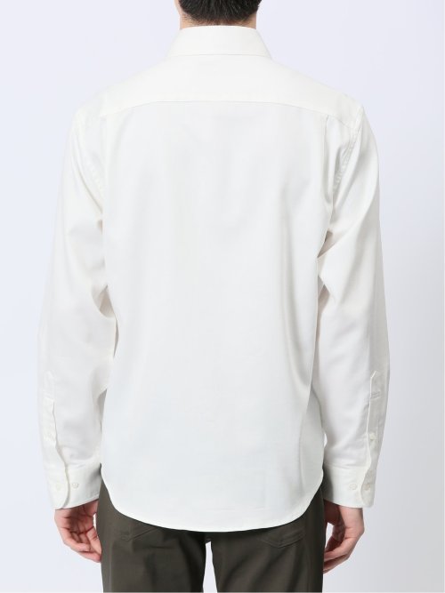 ストレッチ シャンブレー ボタンダウン長袖シャツ