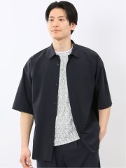 軽量 ストレッチ ナイロン混 半袖 シャツ(セットアップ可能)