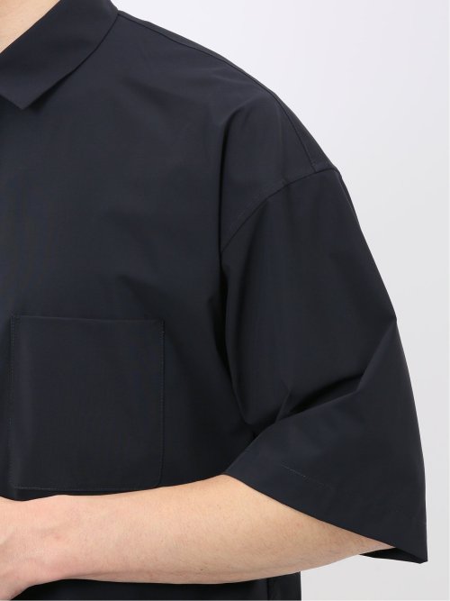 軽量 ストレッチ ナイロン混 半袖 シャツ セットアップ可能 メンズ