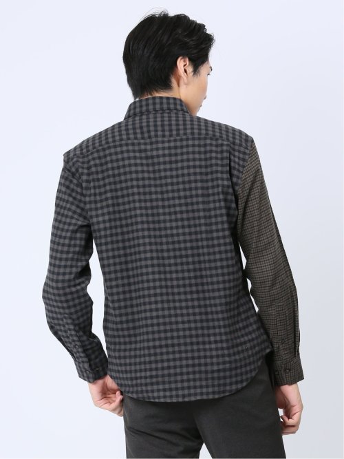 ストレッチ+ウォーム 切替 ボタンダウン長袖シャツ