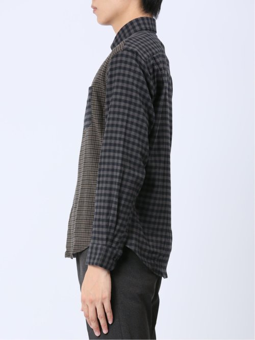 ストレッチ+ウォーム 切替 ボタンダウン長袖シャツ