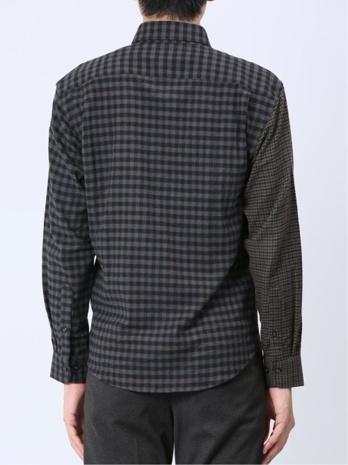 ストレッチ+ウォーム 切替 ボタンダウン長袖シャツ