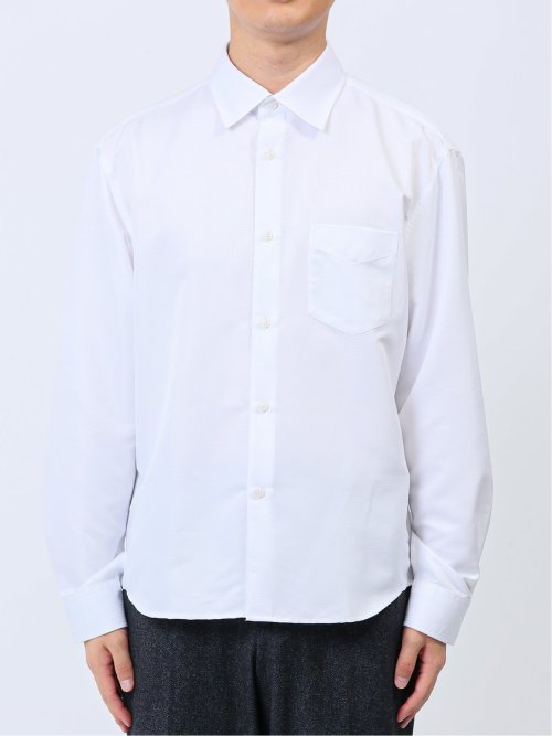 千鳥ドビー ワイドカラー長袖シャツ