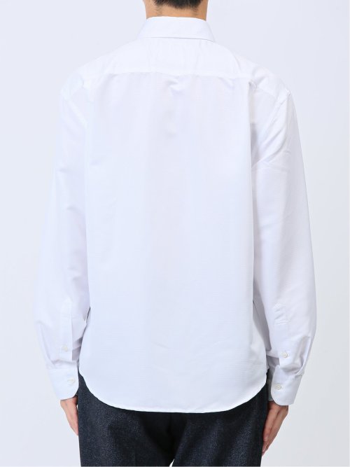 千鳥ドビー ワイドカラー長袖シャツ