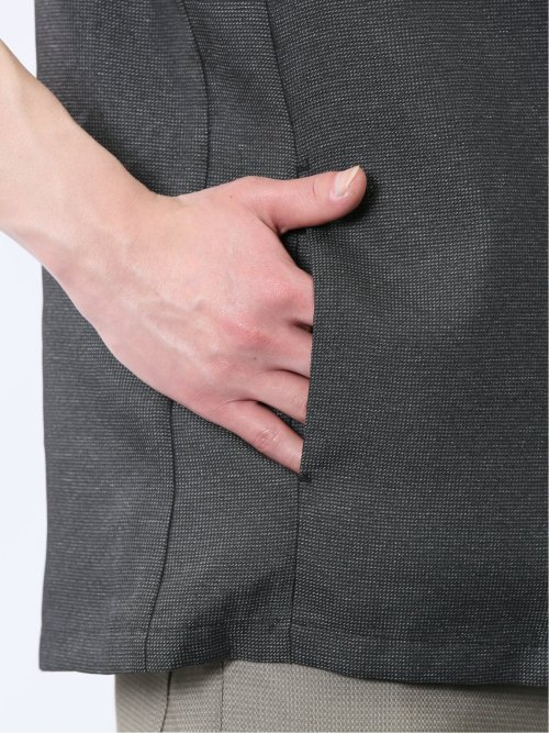 からみ織り ボタンレス 7分袖カーディガン