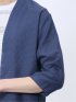 からみ織り ボタンレス 7分袖カーディガン