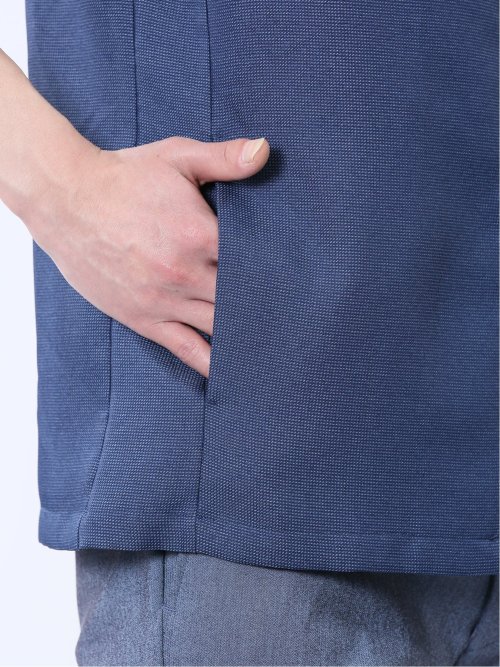 からみ織り ボタンレス 7分袖カーディガン