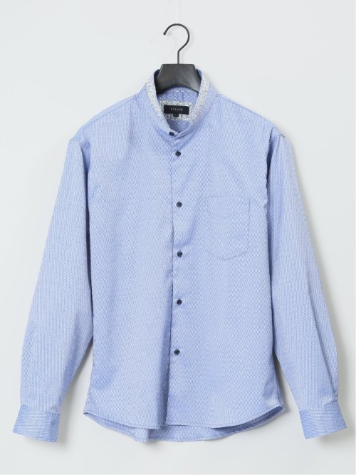 ストレッチドビー スタンドカラー長袖シャツ