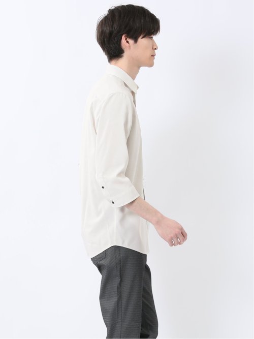 TechLinen レギュラーカラー 7分袖シャツ