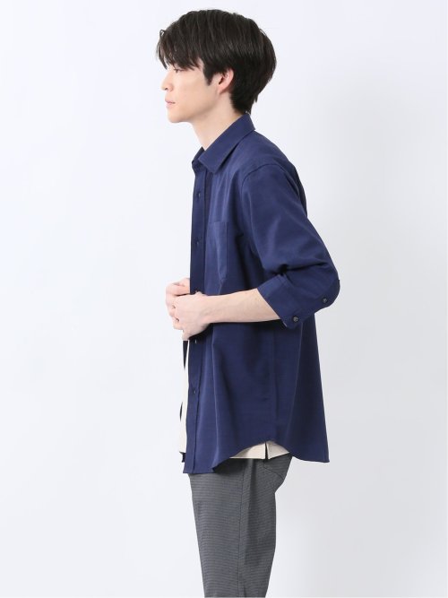 TechLinen レギュラーカラー 7分袖シャツ
