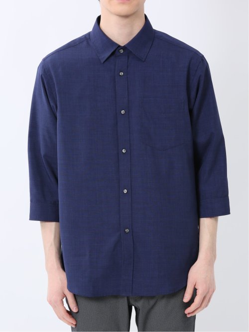 TechLinen レギュラーカラー 7分袖シャツ