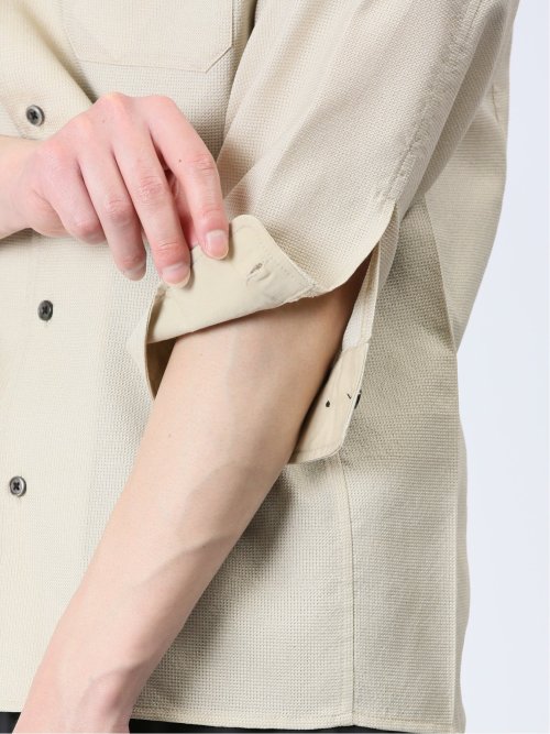 TechLinen スタンドカラー 7分袖シャツ