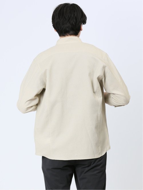 TechLinen スタンドカラー 7分袖シャツ