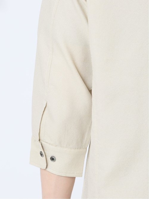 TechLinen スタンドカラー 7分袖シャツ