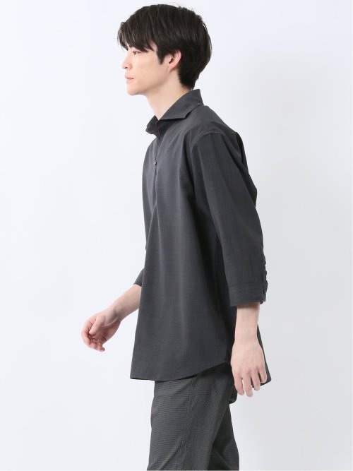 TechLinen プルオーバー 7分袖シャツ