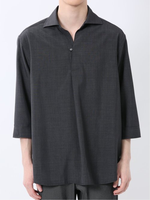 TechLinen プルオーバー 7分袖シャツ