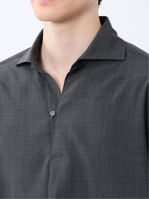 TechLinen プルオーバー 7分袖シャツ