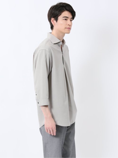 TechLinen プルオーバー 7分袖シャツ
