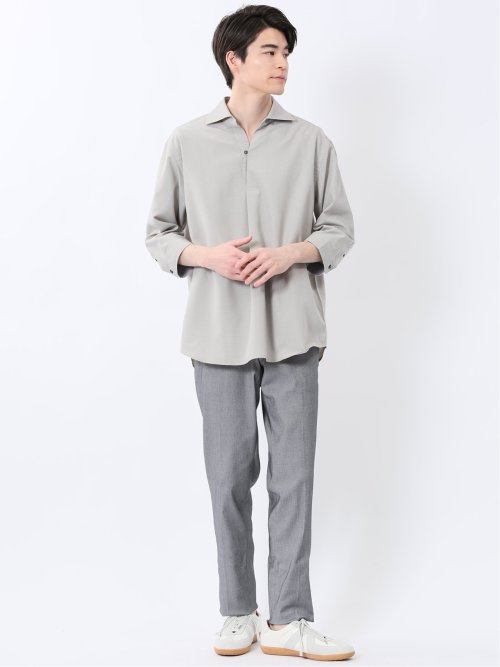 TechLinen プルオーバー 7分袖シャツ