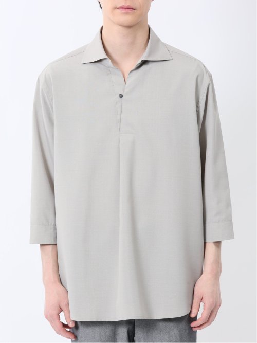 TechLinen プルオーバー 7分袖シャツ