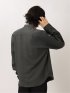 ストレッチ カルゼ バンドカラー長袖シャツ