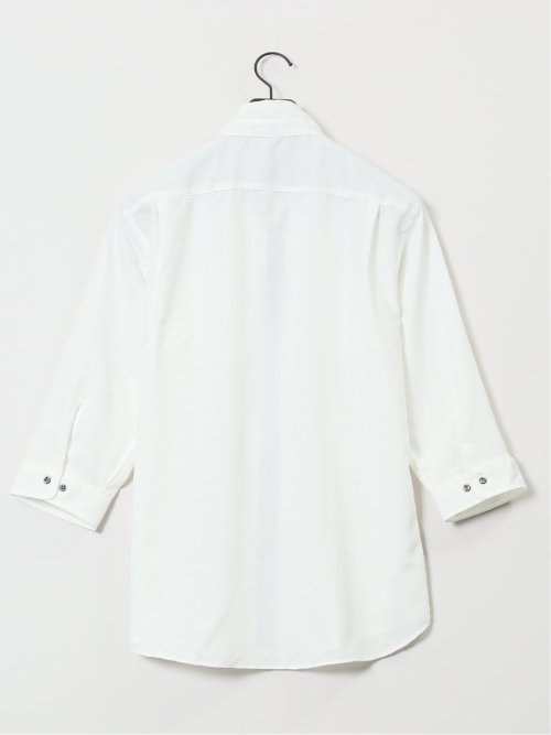TechLinen スタンドカラー 7分袖シャツ
