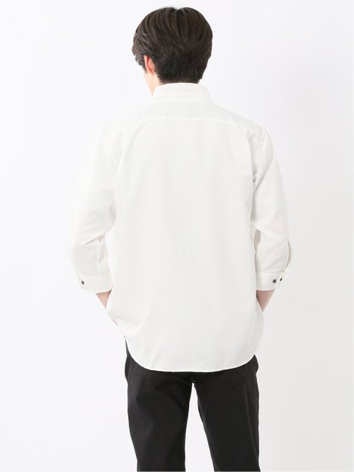 TechLinen スタンドカラー 7分袖シャツ