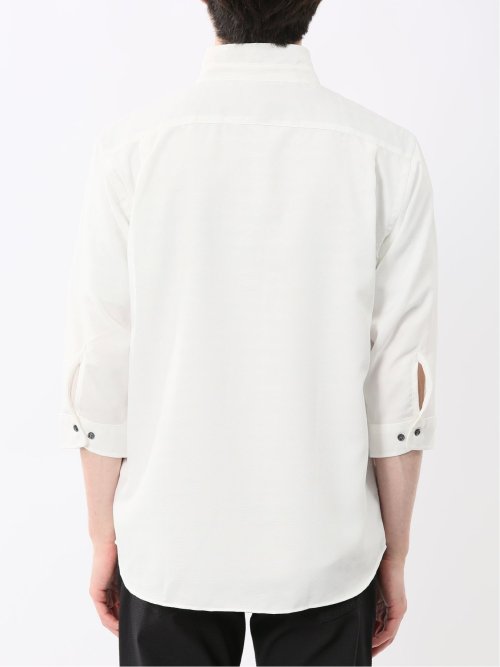 TechLinen スタンドカラー 7分袖シャツ