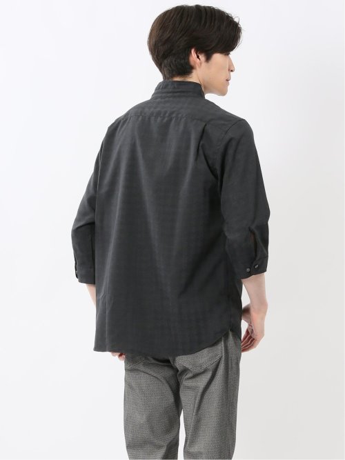 TechLinen スタンドカラー 7分袖シャツ