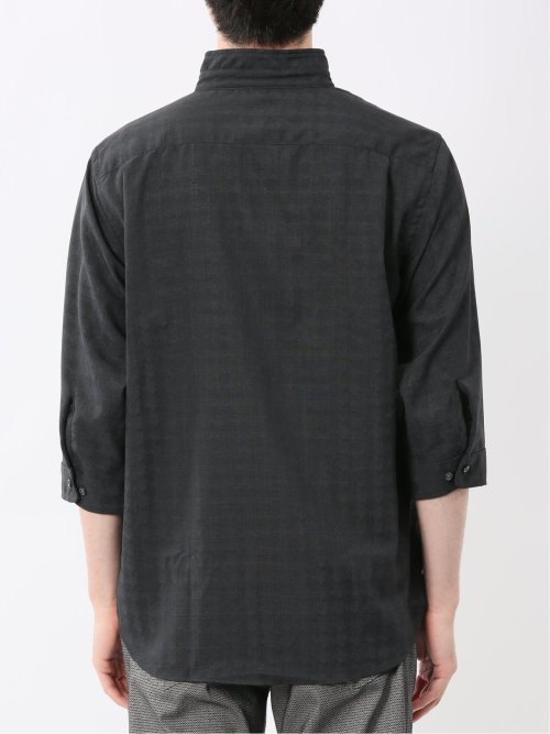 TechLinen スタンドカラー 7分袖シャツ