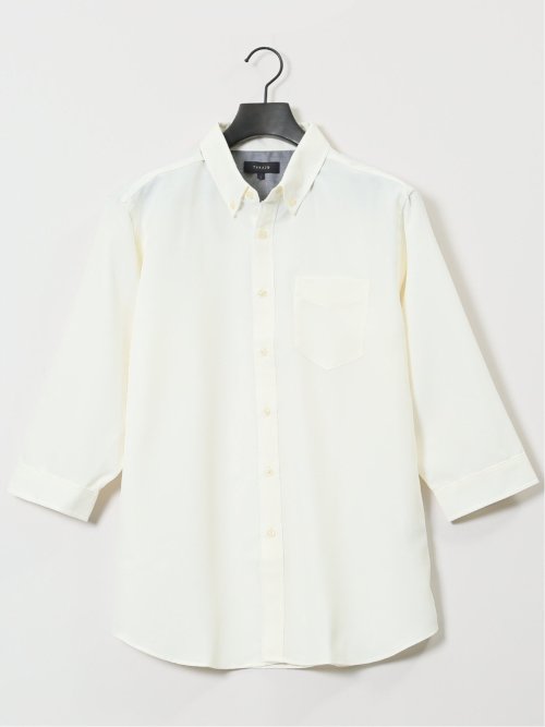 TechLinen ボタンダウン 7分袖シャツ