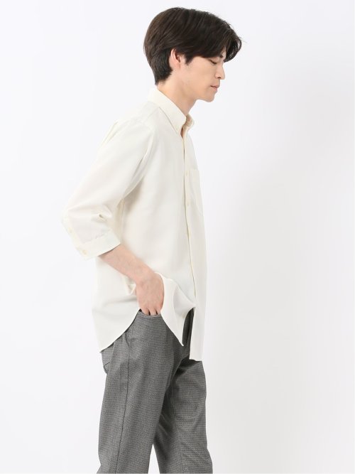 TechLinen ボタンダウン 7分袖シャツ