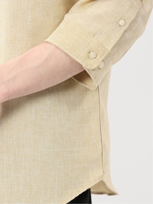 TechLinen ボタンダウン 7分袖シャツ