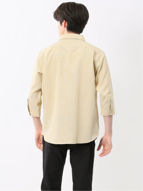 TechLinen ボタンダウン 7分袖シャツ