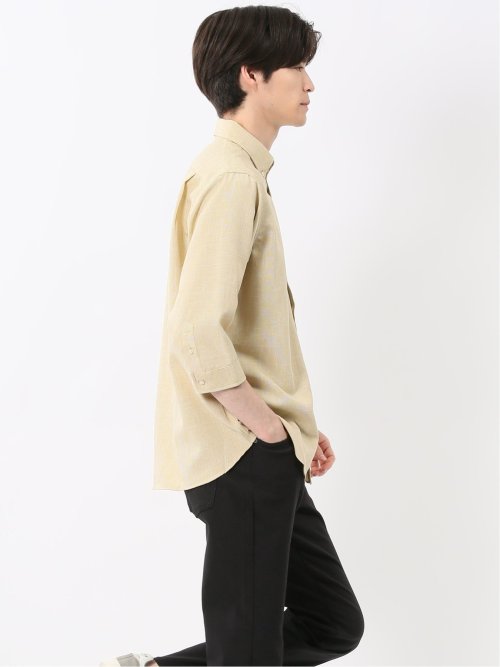 TechLinen ボタンダウン 7分袖シャツ