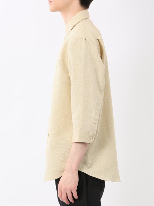 TechLinen ボタンダウン 7分袖シャツ